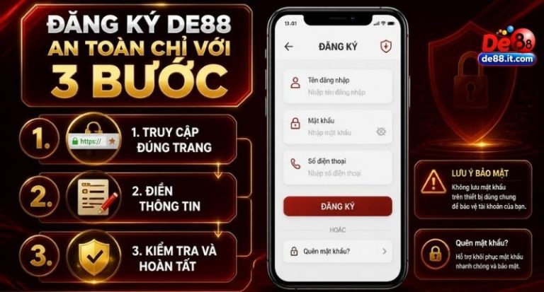 Quy trình đăng ký tài khoản tại nhà cái DE88