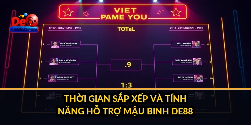 Thời gian sắp xếp và tính năng hỗ trợ mậu binh DE88
